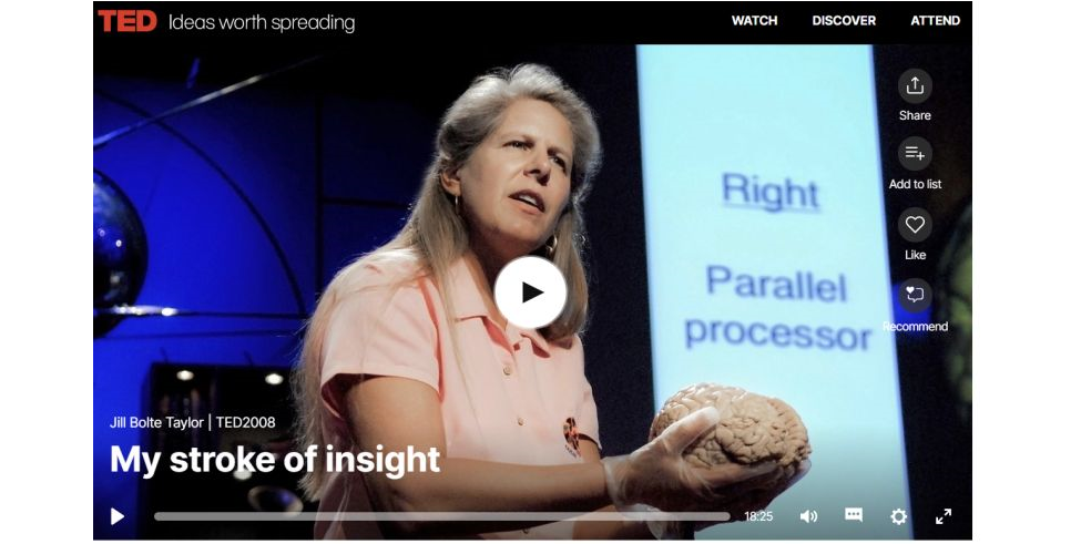 My stroke of insight. TED Talk